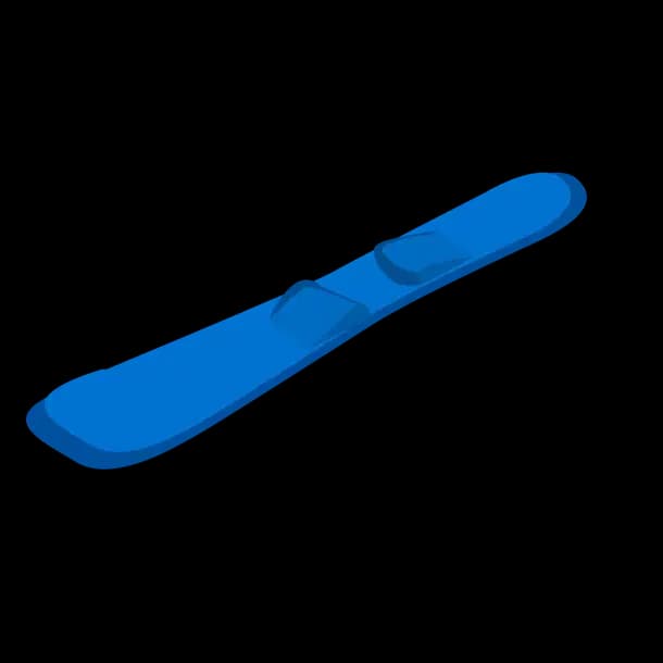 Blue Neon Snowboard