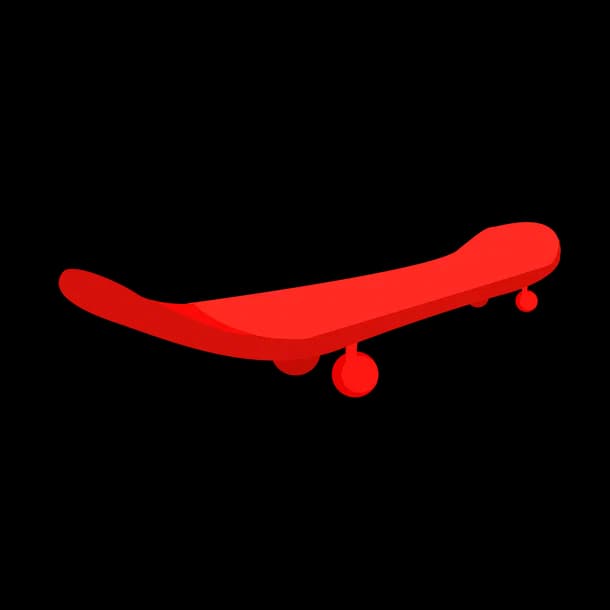 Neon Red Skateboard