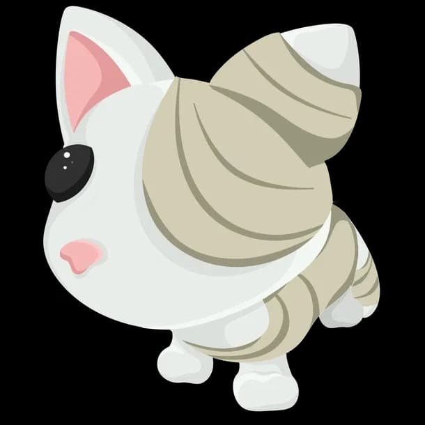 Halloween White Mummy Cat