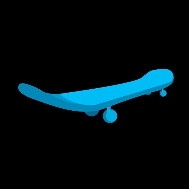 Neon Blue Skateboard