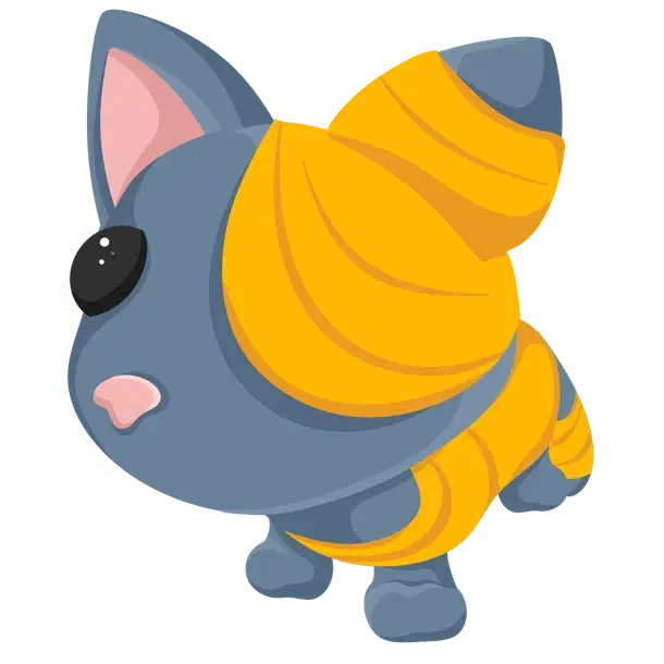 Halloween Golden Mummy Cat