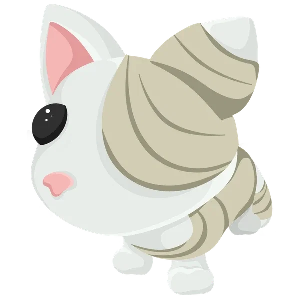 Halloween White Mummy Cat