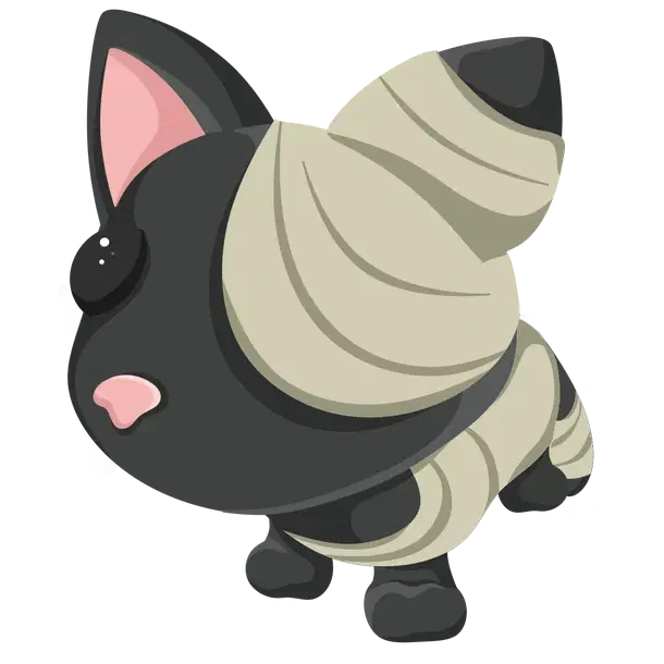 Halloween Black Mummy Cat